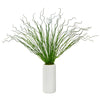 Nearly Natural 23``Curly Grass Artificial Plant in White Planter