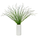 Nearly Natural 23``Curly Grass Artificial Plant in White Planter