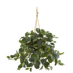 Nearly Natural 8978 28" Artificial Green Fittonia Plant in Hanging Metal Bucket