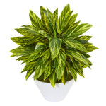 Nearly Natural 8399 21" Artificial Green Real Touch Tradescantia Plant in White Vase 