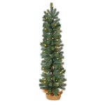 Nearly Natural T3253 3’ Artificial Christmas Tree with 50 White Lights Set in a Burlap Base