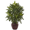 Nearly Natural 6887 33" Artificial Green Bracken Fern with Decorative Planter