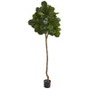 Nearly Natural 9108 7' Artificial Green Fiddle Leaf Fig Tree in Black Planter