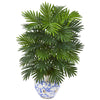 Nearly Natural P1034 27" Artificial Green Areca Palm Plant in Vintage Floral Planter