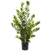 Nearly Natural 8325 4' Artificial Green Zamioculcas Plant in Black Planter