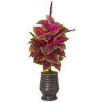 Nearly Natural 8663 32" Artificial Pink Coleus Plant in Decorative Planter