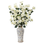 Nearly Natural 39`` Bougainvillea Artificial Arrangement in Decorative Vase