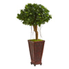 Nearly Natural 9065 3.5' Artificial Green Ficus Tree in Classic Decorative Planter