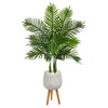 Nearly Natural T2157 52`` Areca Palm Artificial Tree in White Planter with Stand
