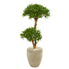 Nearly Natural 9235 44" Artificial Green Bonsai Styled Podocarpus Tree in Sand Colored Planter