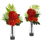 Nearly Natural Tropical Mum Artificial Arrangement (Set of 2)