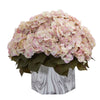 Nearly Natural Fall Hydrangea Artificial Plant in Marble Finished Vase