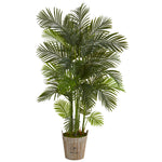 Nearly Natural T1273 75" Artificial Green Areca Palm Tree in Farmhouse Planter