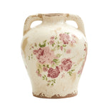 Nearly Natural 0184-S1 8" Tuscan Ceramic Floral Print Vase