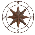 Nearly Natural 7146 18`` Rustic Nautical Metal Compass Wall Art Decor