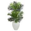 Nearly Natural 5691 3.5' Artificial Green Paradise Palm Tree in White Planter