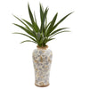 Nearly Natural P1193 33" Artificial Green Double Yucca Plant in Designer Planter
