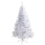 Nearly Natural 6` White Artificial Christmas Tree with 680 Bendable Branches