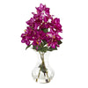 Nearly Natural 17`` Bougainvillea Artificial Arrangement in Glass Vase