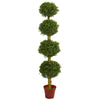 Nearly Natural 5515 6' Artificial Green Four Tier Boxwood Topiary Tree, UV Resistant (Indoor/Outdoor)