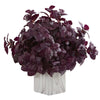 Nearly Natural 16`` Basil Artificial Plant in Marble Finished Planter