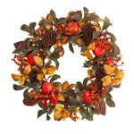 Nearly Natural W1181 26``Autumn Pinecones Artificial Fall Wreath
