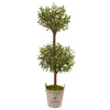 Nearly Natural 5845 5' Artificial Green Olive Tree in Farmhouse Planter