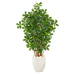 Nearly Natural T2457 56” Black Olive Artificial Tree in White Planter