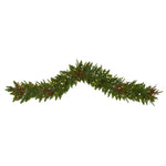 Nearly Natural 6` Christmas Pine Artificial Garland with 50 Warm White LED Lights and Berries
