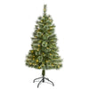 Nearly Natural 4` Wisconsin Slim Snow Tip Pine Artificial Christmas Tree with 100 Clear LED Light