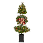 Nearly Natural T3285 4` Christmas Tree with Berries,70 Lights in Planters