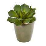 Nearly Natural 8785 15" Artificial Green Succulent Plant in Decorative Planter
