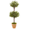 Nearly Natural 5858 4.5' Artificial Green Olive Topiary Tree in Terracotta Pot