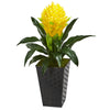 Nearly Natural 18`` Ginger Artificial Plant in Black Embossed Tin Planter