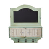 Nearly Natural 7030 21.5" Green Vintage Chalkboard Wall Organizer With Doors & Hooks