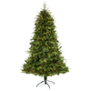 Nearly Natural 7` Wellington Spruce ``Natural Look`` Artificial Christmas Tree with 400 Clear LED Lights and Pine Cones