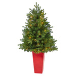 Nearly Natural 3.5’ Washington Fir Artificial Christmas Tree with 50 Clear Lights