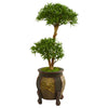 Nearly Natural 9234 3.5' Artificial Green Bonsai Styled Podocarpus Tree in Decorative Planter