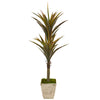 Nearly Natural 9552 63" Artificial Green Yucca Tree in Country White Planter