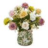 Nearly Natural 16`` Rose and Gypsophila Artificial Arrangement in Floral Vase