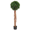 Nearly Natural T1557 4.5’ English Ivy Single Ball Artificial Topiary Tree with Natural Trunk