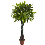 Nearly Natural 6812 4' Artificial Green Real Touch Money Plant in Pot