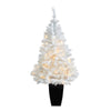 Nearly Natural T2309 50” White Artificial Christmas Tree with 100 LED Lights