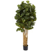 Nearly Natural 5487 5' Artificial Green Fiddle Leaf Fig Tree