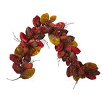 Nearly Natural 6` Autumn Magnolia Leaf with Berries Artificial Garland