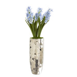 Nearly Natural A1034 23" Artificial Blue Hyacinth Arrangement in Silver Vase
