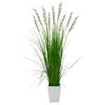 Nearly Natural P1572 75” Grass Artificial Plant in White Metal Planters