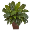 Nearly Natural P1227 2.5' Artificial Green Bird's Nest Fern Plant in Brown Planter