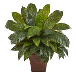 Nearly Natural P1227 2.5' Artificial Green Bird's Nest Fern Plant in Brown Planter