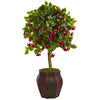 Nearly Natural 5895 44" Artificial Green Fuschia Tree in Decorative Planter